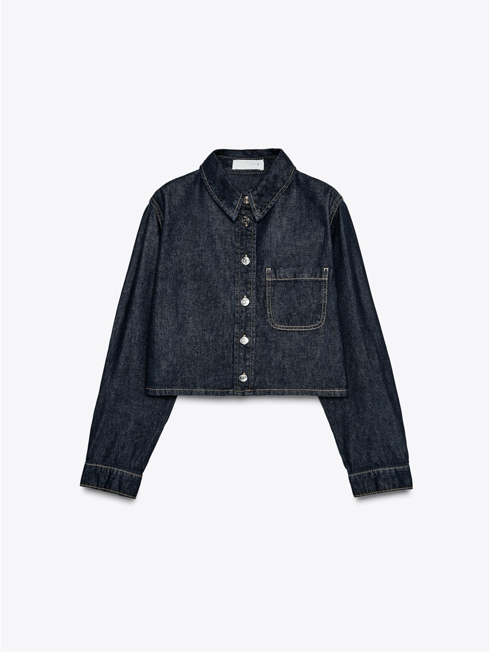 Zara cropped denim shirt